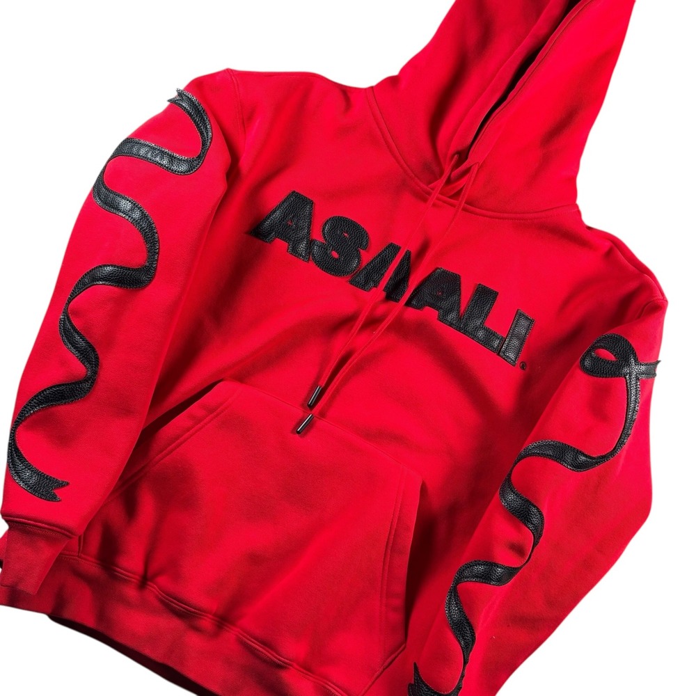 Asaali‎ Los Angeles Red Snake Graphic Hoodie XS Streetwear Cotton Pullover